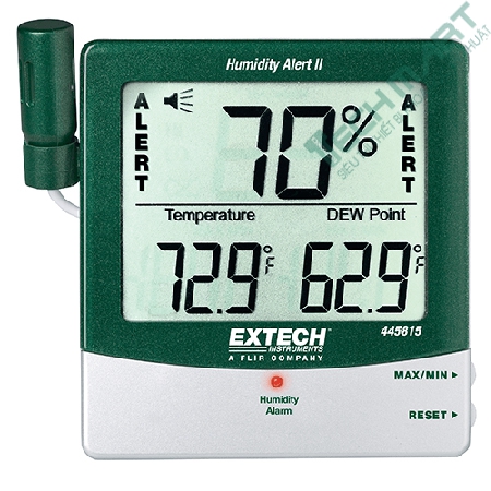 Nhiệt ẩm kế cảnh báo độ ẩm với điểm sương Extech 445815