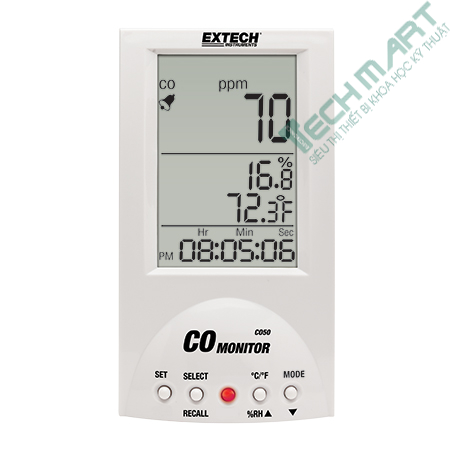 Máy đo khí CO, nhiệt độ và độ ẩm không khí Extech CO50