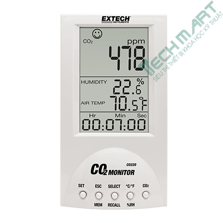 Máy đo khí CO2, nhiệt độ và độ ẩm Extech CO220
