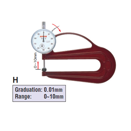 Đồng hồ đo độ dày Peacock H (0-10mm)