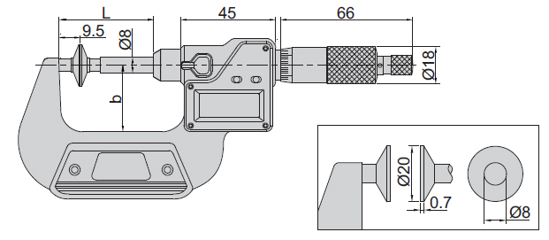 Panme đo ngoài điện tử Insize 3594-100A ( 75-100mm )