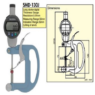 Đồng hồ đo độ dày điện tử Teclock SMD-130J (50mm/0.01mm)