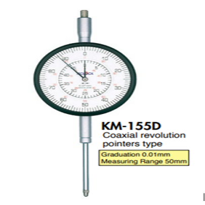 Đồng hồ so dải đo lớn Teclock KM-155DF (50mm/0.01mm)