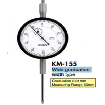 Đồng hồ so dải đo lớn Teclock KM-155F (50mm/0.01mm)