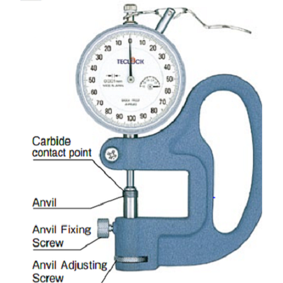 Đồng hồ đo độ dày vật liệu kiểu cơ Teclock SM-1201LW (10mm/0.001mm)