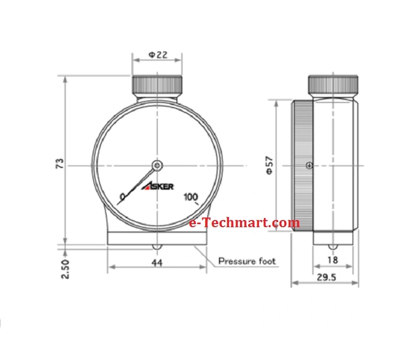 Máy đo độ cứng cao su ASKER Type E