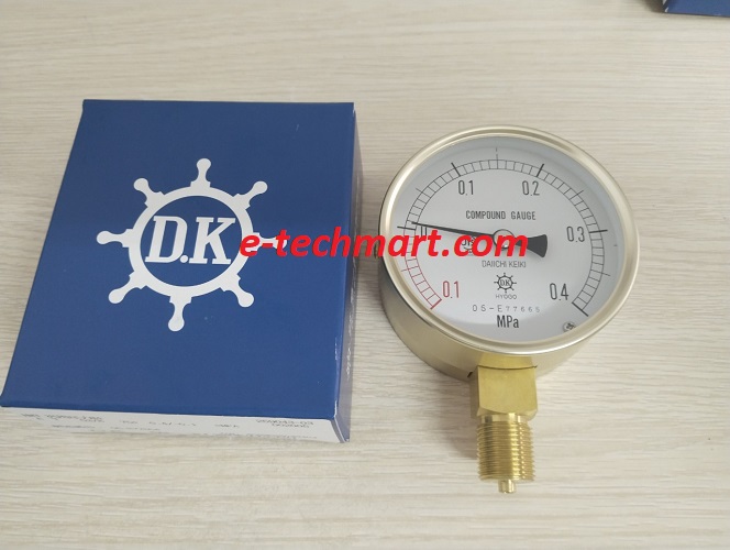 Đồng hồ đo áp suất đa năng Daiichi Keiki AT G3/8 φ75 (-0.1~0.4Mpa)