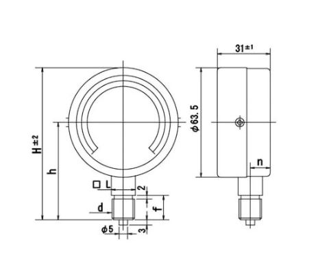 Đồng hồ đo áp suất Daiichi Keiki AT1/4-60X3.5MPA