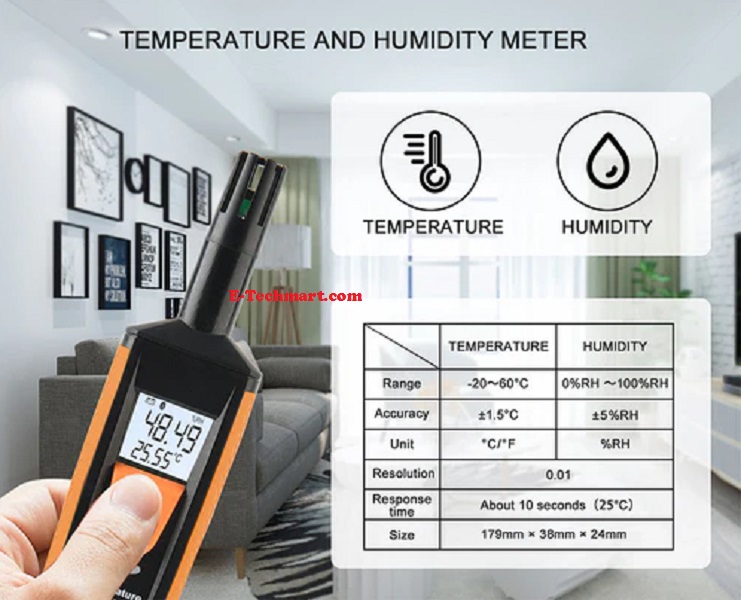 Máy đo nhiệt độ và độ ẩm HTI HT 801