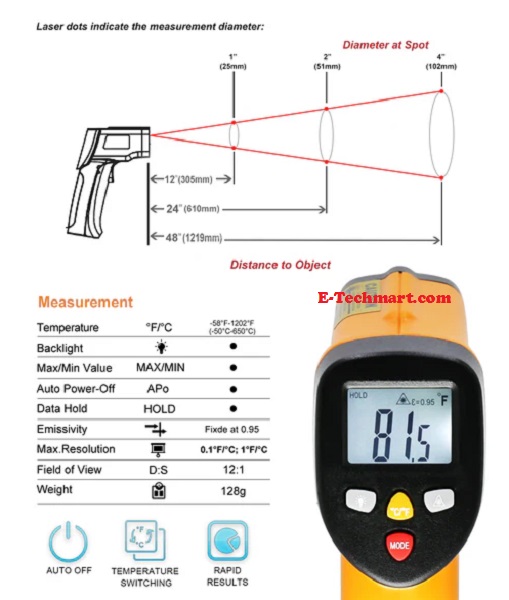 Nhiệt kế hồng ngoại HTI HT 816