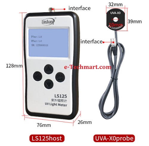 Máy đo ánh sáng UV LS125 kèm Đầu dò UVA-X0