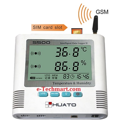 Thiết bị ghi dữ liệu nhiệt độ và độ ẩm HUATO GSM S500