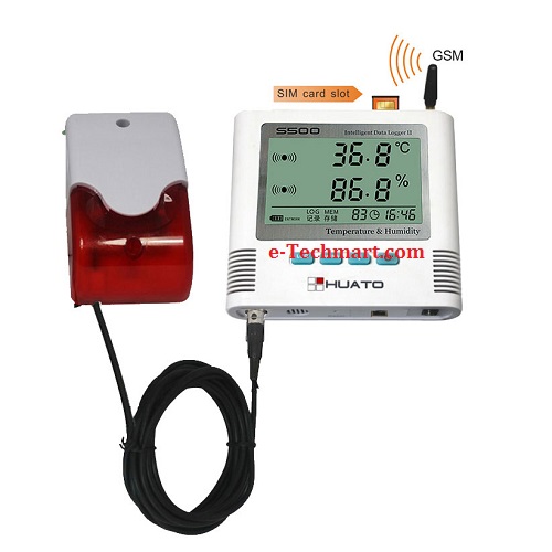 Thiết bị ghi dữ liệu nhiệt độ và độ ẩm HUATO GSM S500