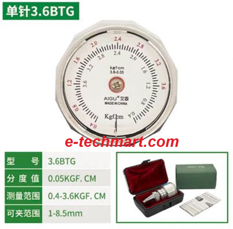 Dụng cụ đo momen xoắn AIGU 3.6BTG (0.4-3.6kgf.cm)