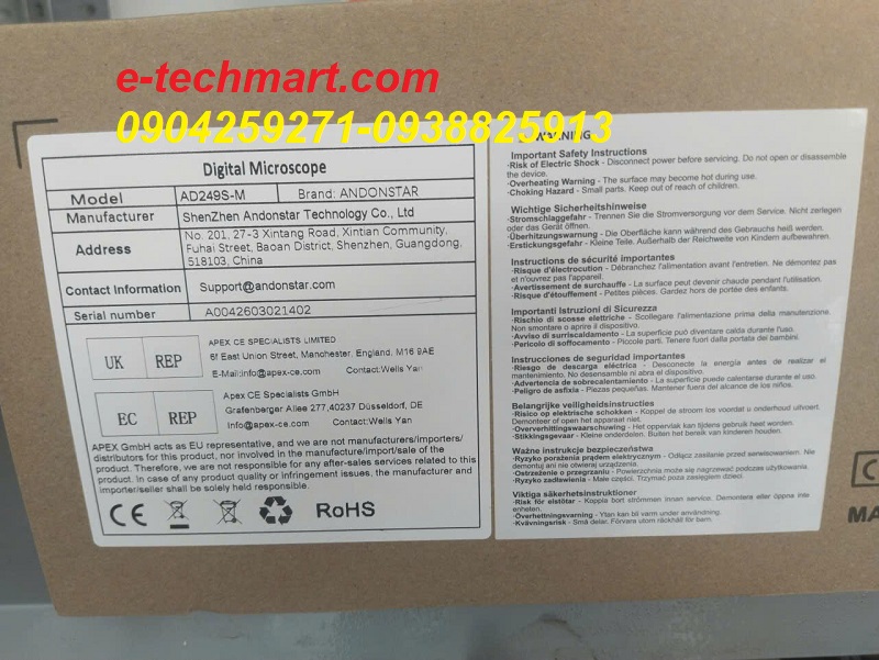 Kính hiển vi điện tử ANDONSTAR AD249S-M