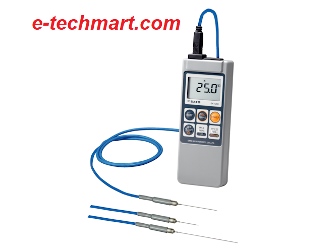 Nhiệt kế điện tử chống nước Sato SK-1260 kèm 3 đầu dò SK-S111K-30/60/100